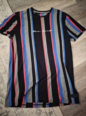 Vox Populi New York Men's Black Multi-Stripe Tee